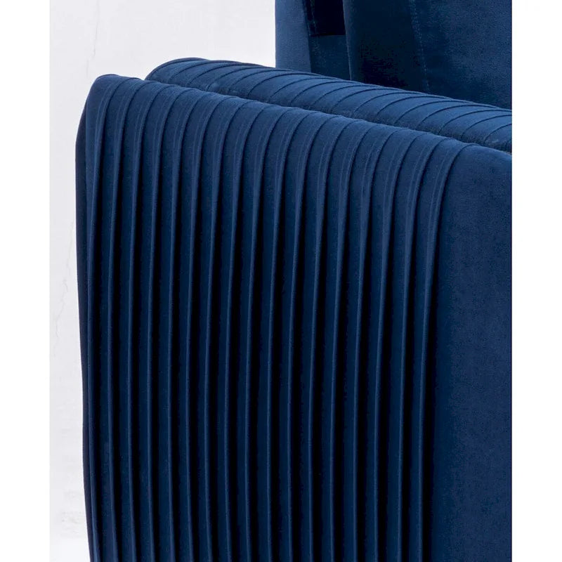 Blue Velvet Accent Chair with Chrome Legs – Contemporary Living Room Chair, 38 Inch, 220 lb Capacity