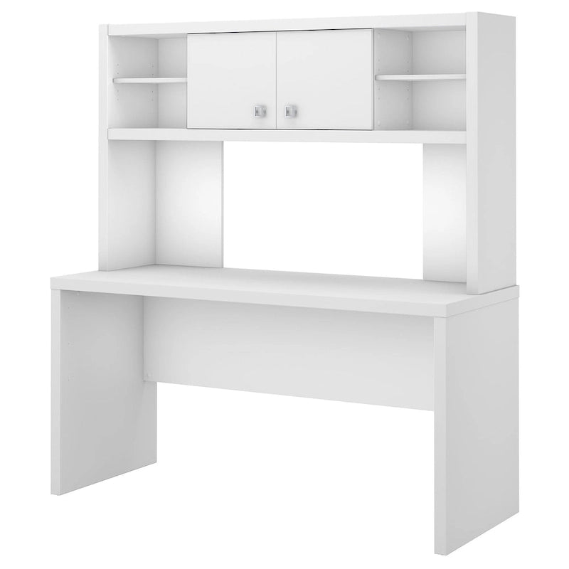 Modern Writing Desk with 2 Drawers & Metal Frame – Home Office Desk, Grey Wood Finish