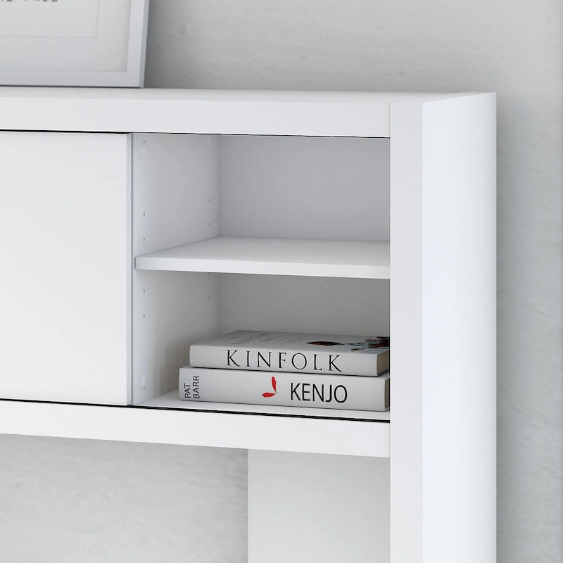 Modern Writing Desk with 2 Drawers & Metal Frame – Home Office Desk, Grey Wood Finish