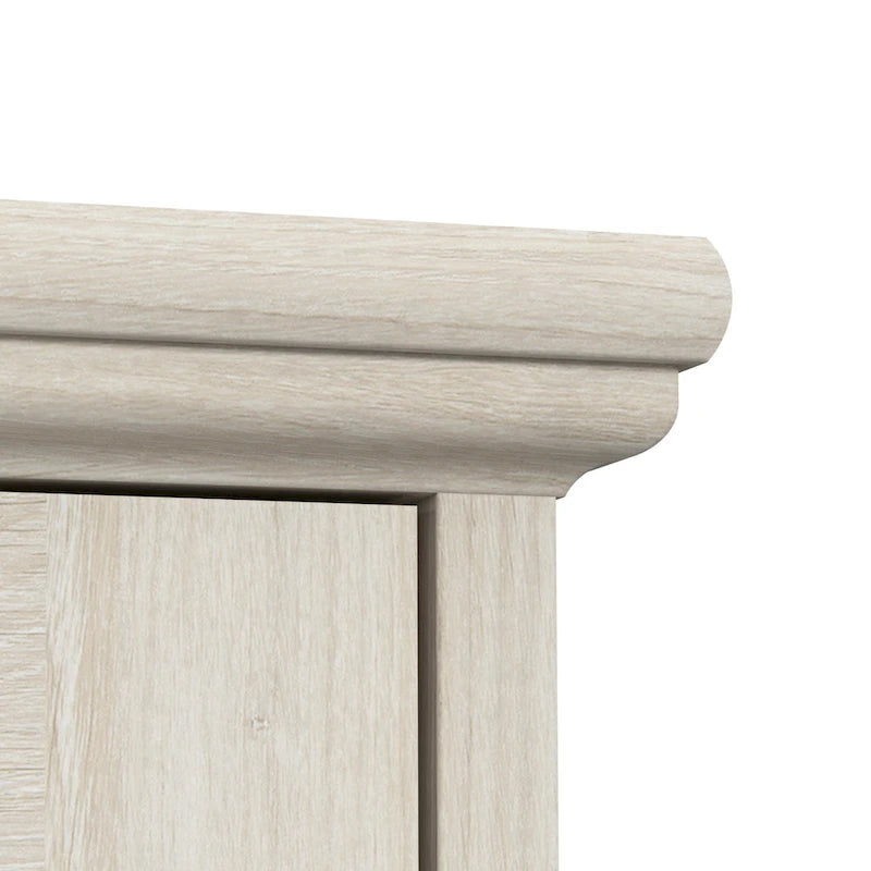 60" Farmhouse Sideboard Buffet Cabinet with Hutch & Glass Doors – 2 Drawers, Adjustable Shelves