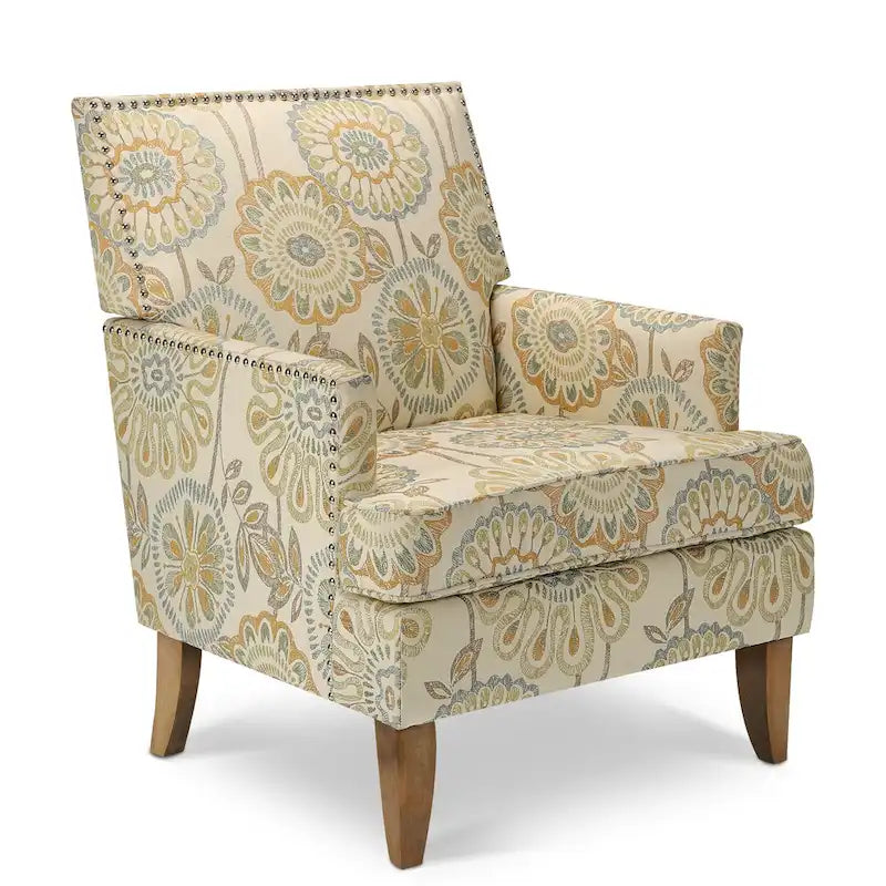 Modern Accent Chair with Birch Wood Legs – Fabric Upholstery, 220 lb Capacity, 28.9"W x 35.4"H