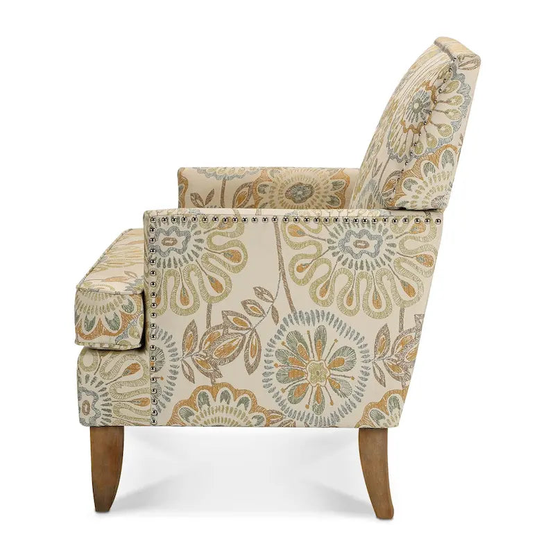 Modern Accent Chair with Birch Wood Legs – Fabric Upholstery, 220 lb Capacity, 28.9"W x 35.4"H