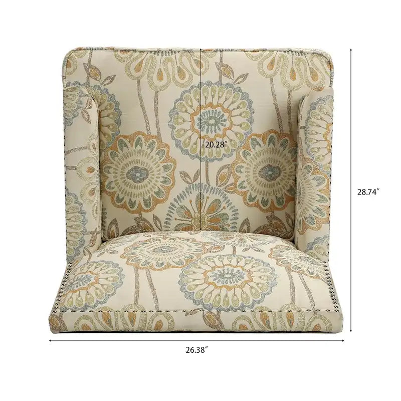 Modern Accent Chair with Birch Wood Legs – Fabric Upholstery, 220 lb Capacity, 28.9"W x 35.4"H