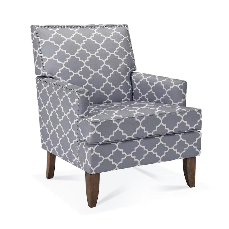 Modern Accent Chair with Birch Wood Legs – Fabric Upholstery, 220 lb Capacity, 28.9"W x 35.4"H