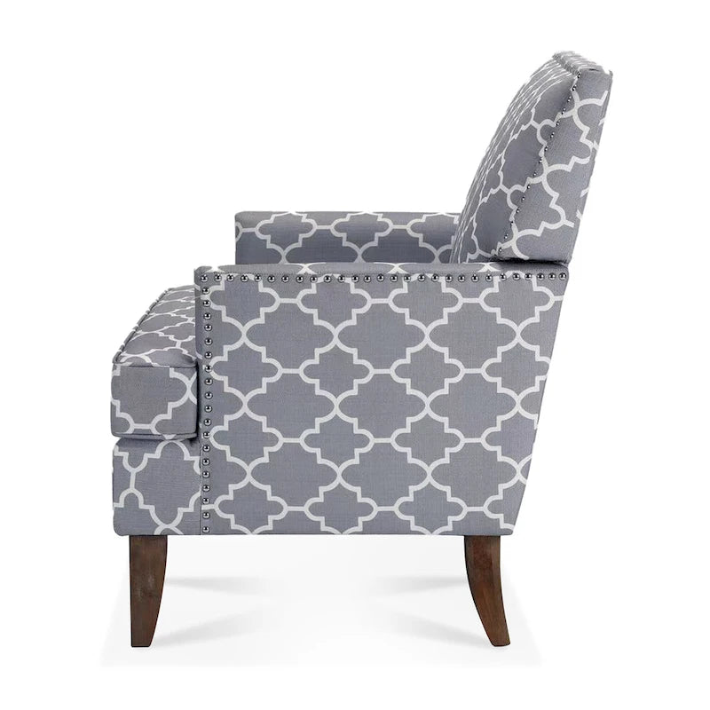 Modern Accent Chair with Birch Wood Legs – Fabric Upholstery, 220 lb Capacity, 28.9"W x 35.4"H