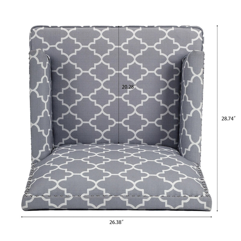 Modern Accent Chair with Birch Wood Legs – Fabric Upholstery, 220 lb Capacity, 28.9"W x 35.4"H
