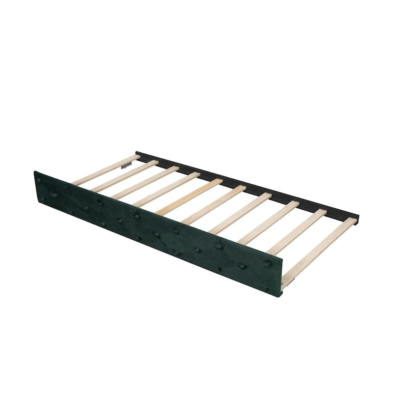 Twin Velvet Tufted Daybed with Trundle & Side Storage – Converts to 2 Twin Beds, 400 lb Capacity