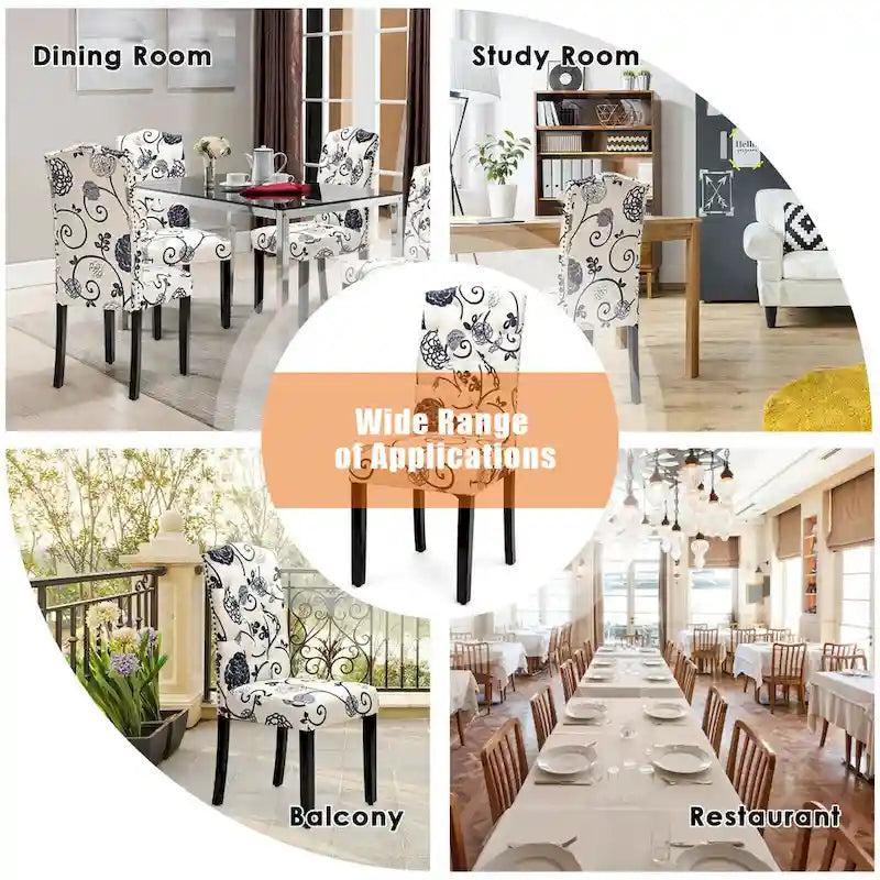 Tufted Dining Chairs Set of 4 – Linen Fabric, Rubber Wood Legs, 330 lb Capacity, 18"W x 40.5"H