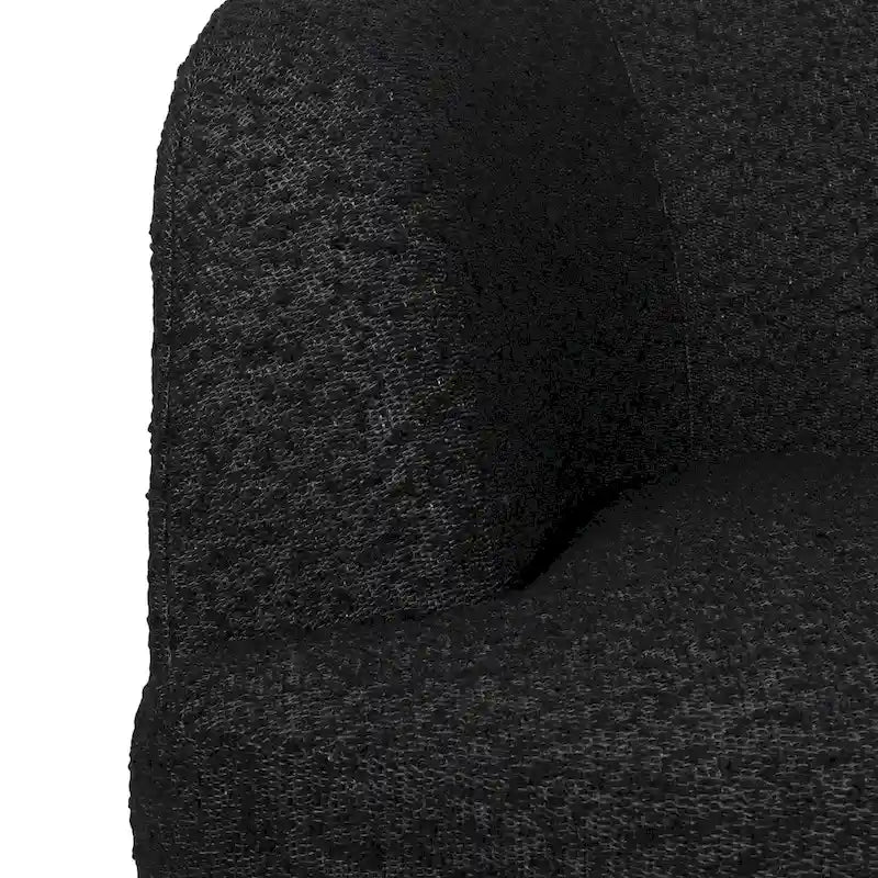 Round Boucle Upholstered Swivel Club Chair – Cream Textured Fabric, Contemporary Living Room Chair