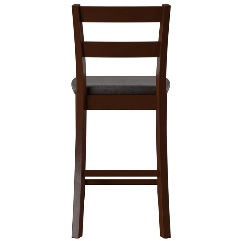 Espresso Wood Counter Stool with Vinyl Padded Seat – 24" Seat Height, 275 lb Capacity