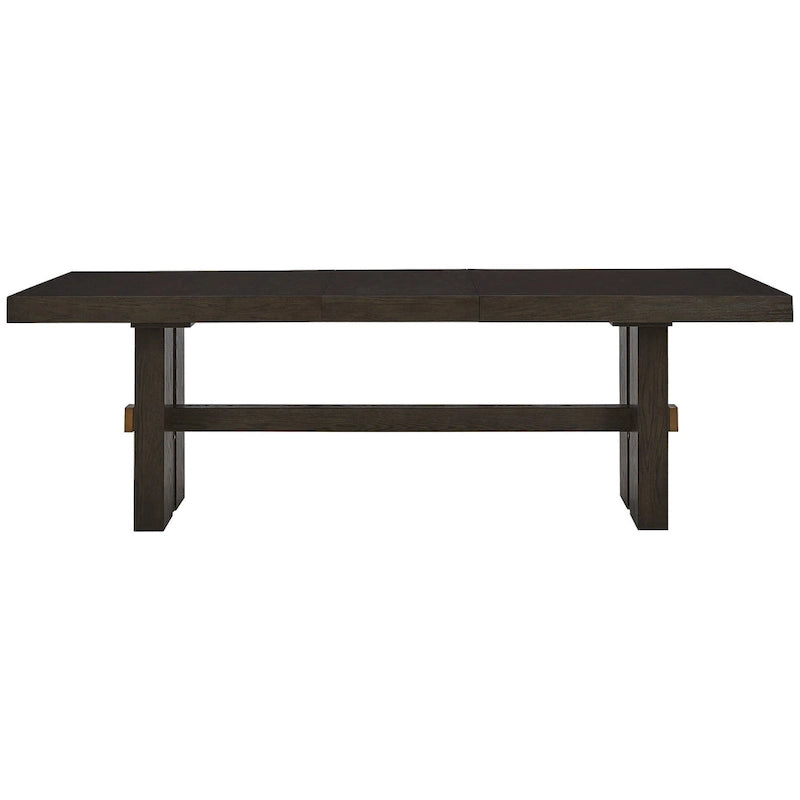 Solid Wood Dining Table with Trestle Base