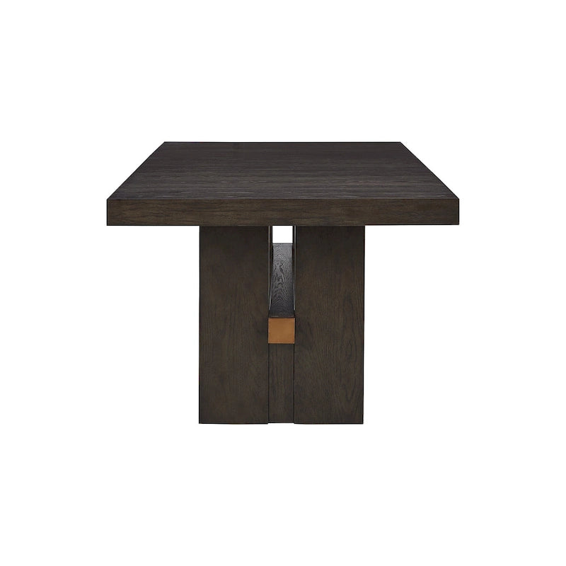 Solid Wood Dining Table with Trestle Base