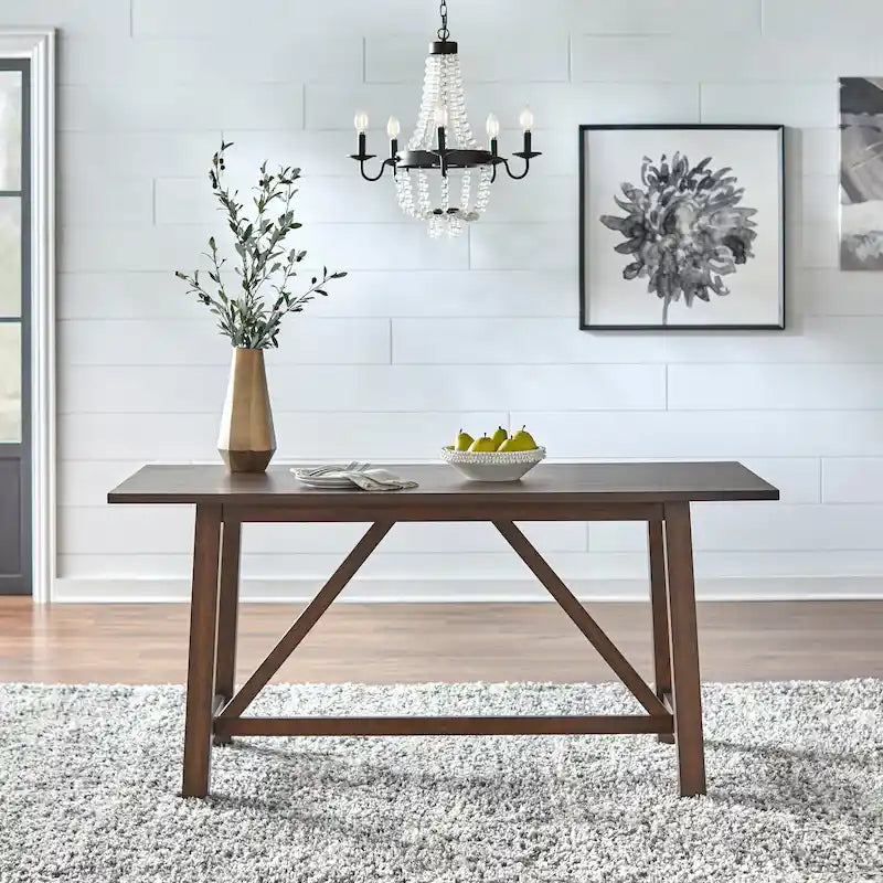 Farmhouse Trestle Dining Table with A-Frame Base