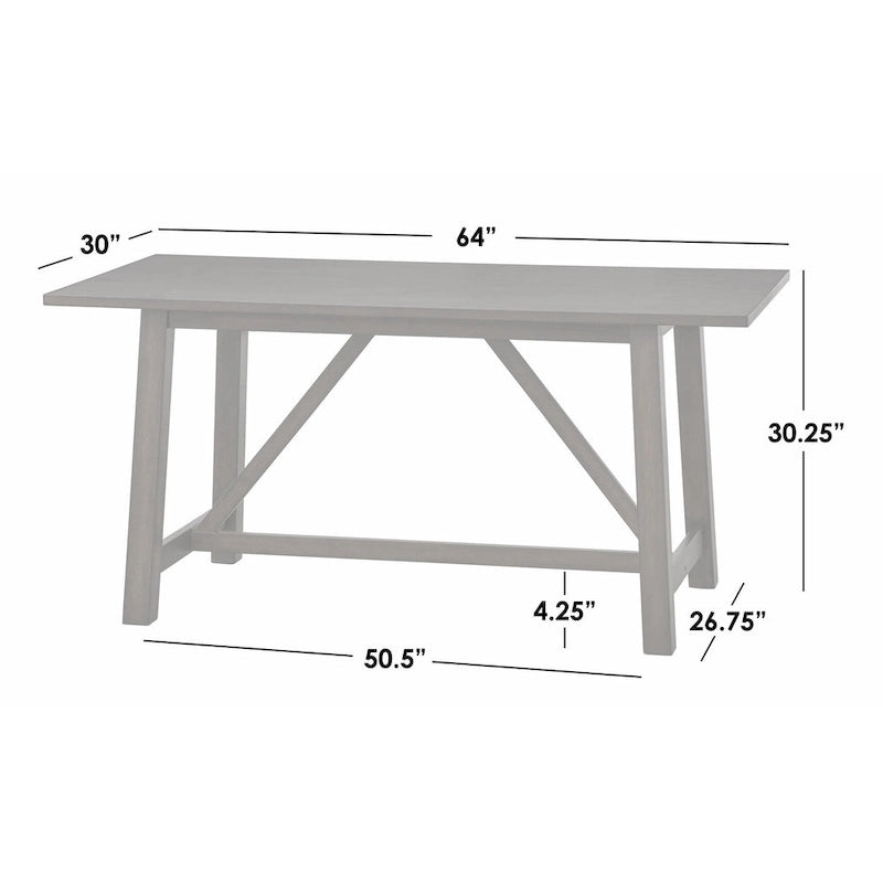 Farmhouse Trestle Dining Table with A-Frame Base