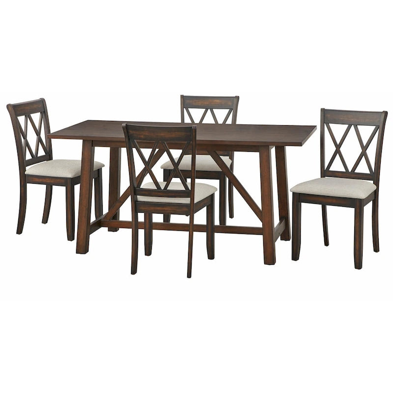 Farmhouse Trestle Dining Table with A-Frame Base