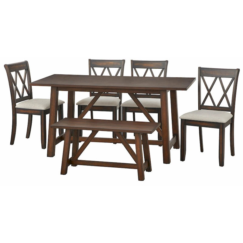 Farmhouse Trestle Dining Table with A-Frame Base
