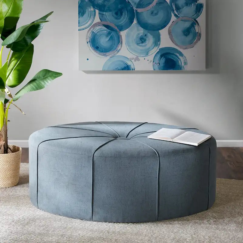 Oversized Oval Tufted Ottoman – 48.5" Wide, 300 lb Capacity, No Assembly Required