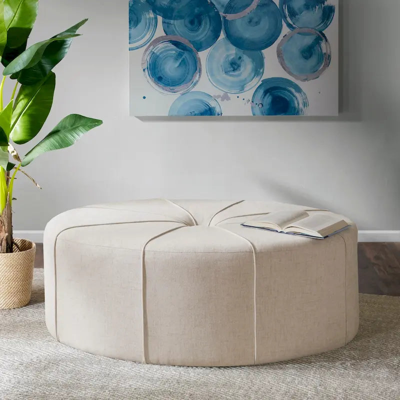 Oversized Oval Tufted Ottoman – 48.5" Wide, 300 lb Capacity, No Assembly Required