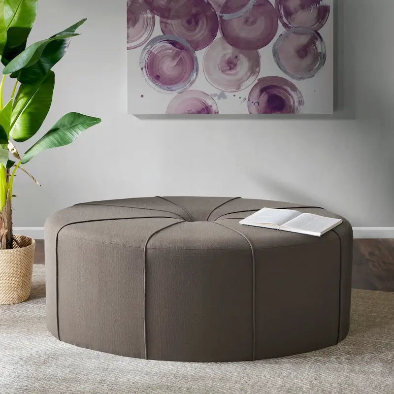 Oversized Oval Tufted Ottoman – 48.5" Wide, 300 lb Capacity, No Assembly Required
