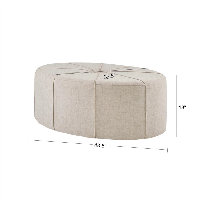Oversized Oval Tufted Ottoman – 48.5" Wide, 300 lb Capacity, No Assembly Required