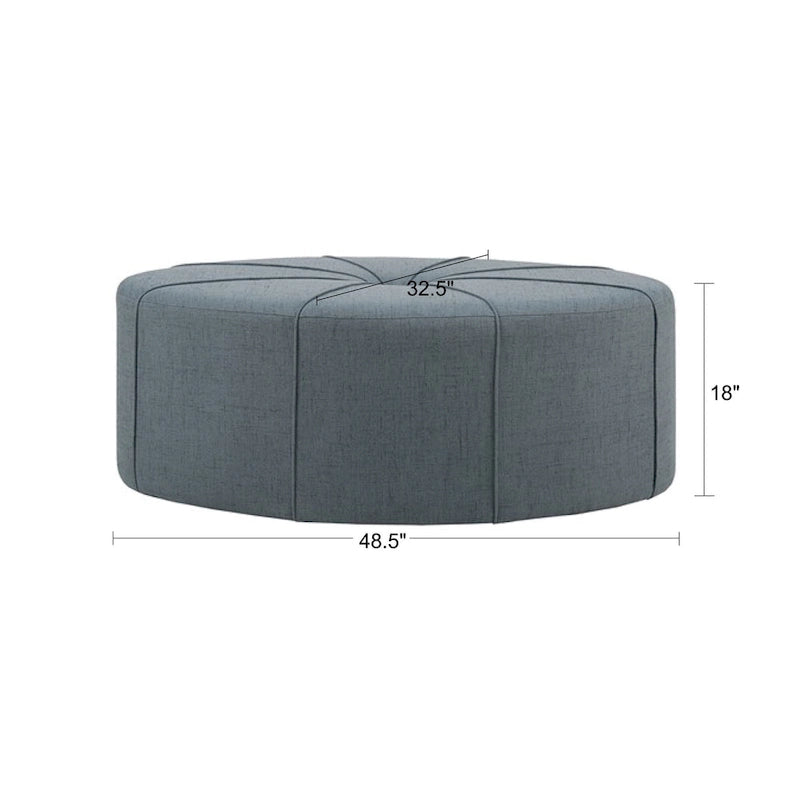Oversized Oval Tufted Ottoman – 48.5" Wide, 300 lb Capacity, No Assembly Required