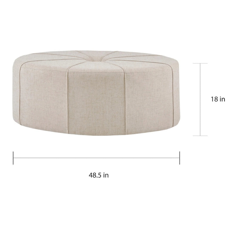 Oversized Oval Tufted Ottoman – 48.5" Wide, 300 lb Capacity, No Assembly Required