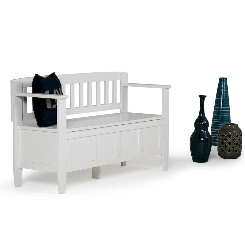 48" Solid Wood Entryway Storage Bench with Flip-Up Lid & Dual Compartments – 6 Colors