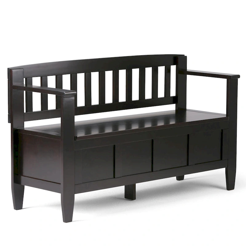 48" Solid Wood Entryway Storage Bench with Flip-Up Lid & Dual Compartments – 6 Colors