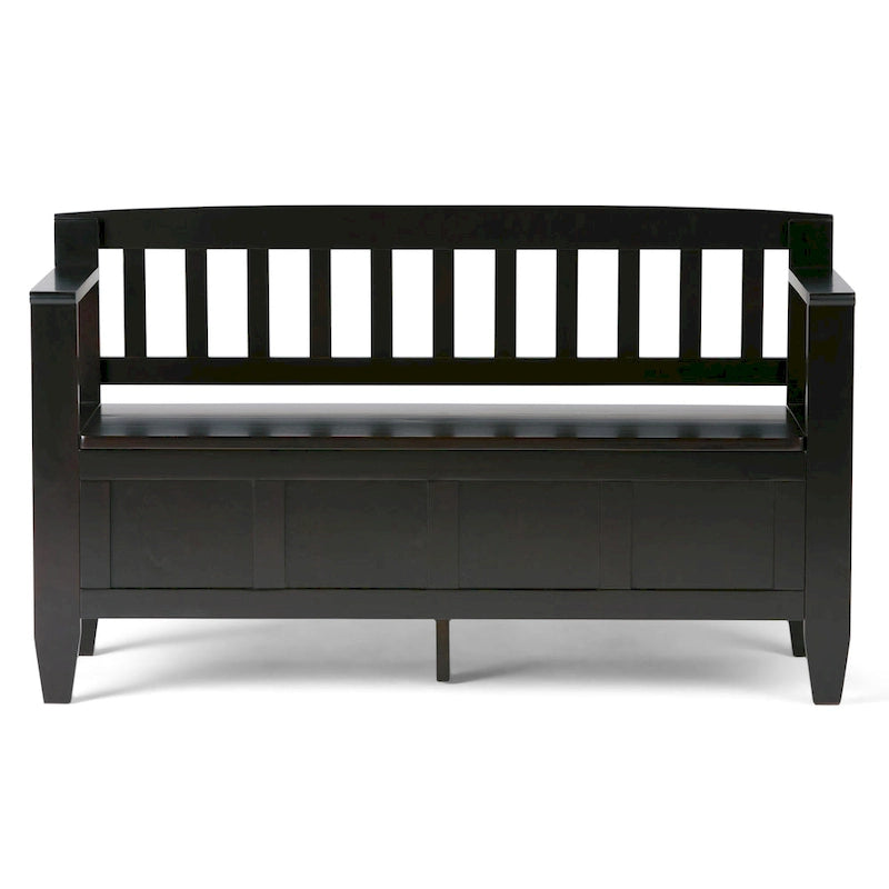 48" Solid Wood Entryway Storage Bench with Flip-Up Lid & Dual Compartments – 6 Colors