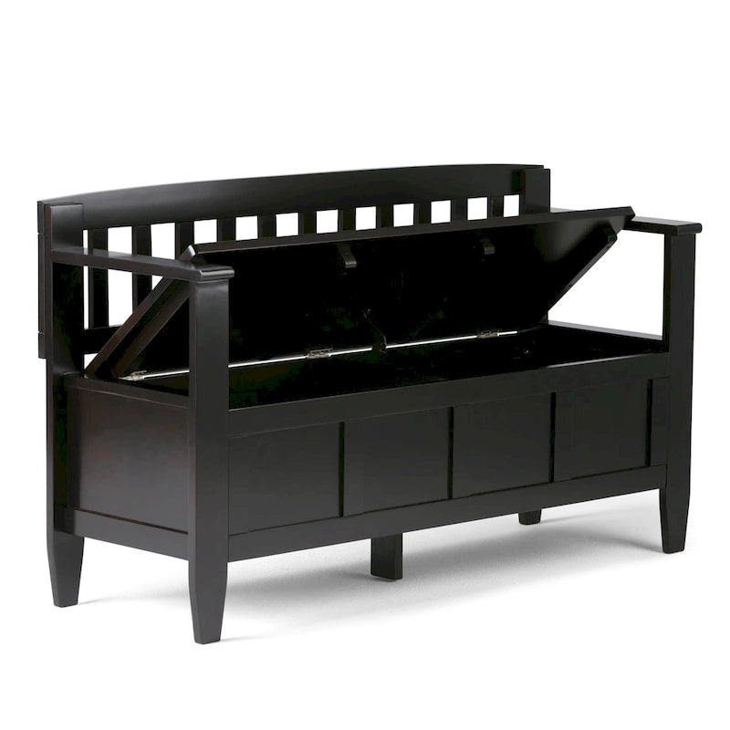 48" Solid Wood Entryway Storage Bench with Flip-Up Lid & Dual Compartments – 6 Colors