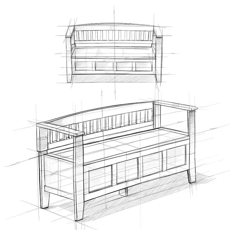 48" Solid Wood Entryway Storage Bench with Flip-Up Lid & Dual Compartments – 6 Colors