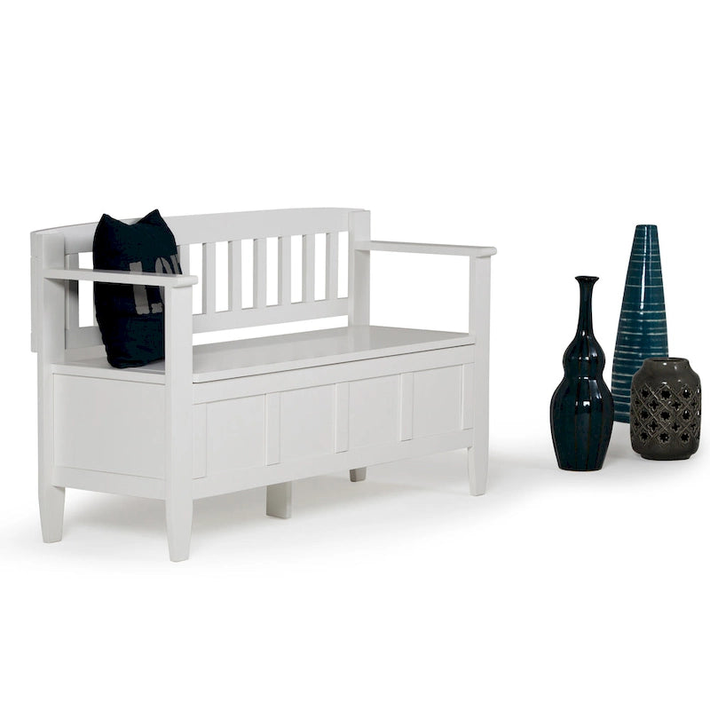 48" Solid Wood Entryway Storage Bench with Flip-Up Lid & Dual Compartments – 6 Colors