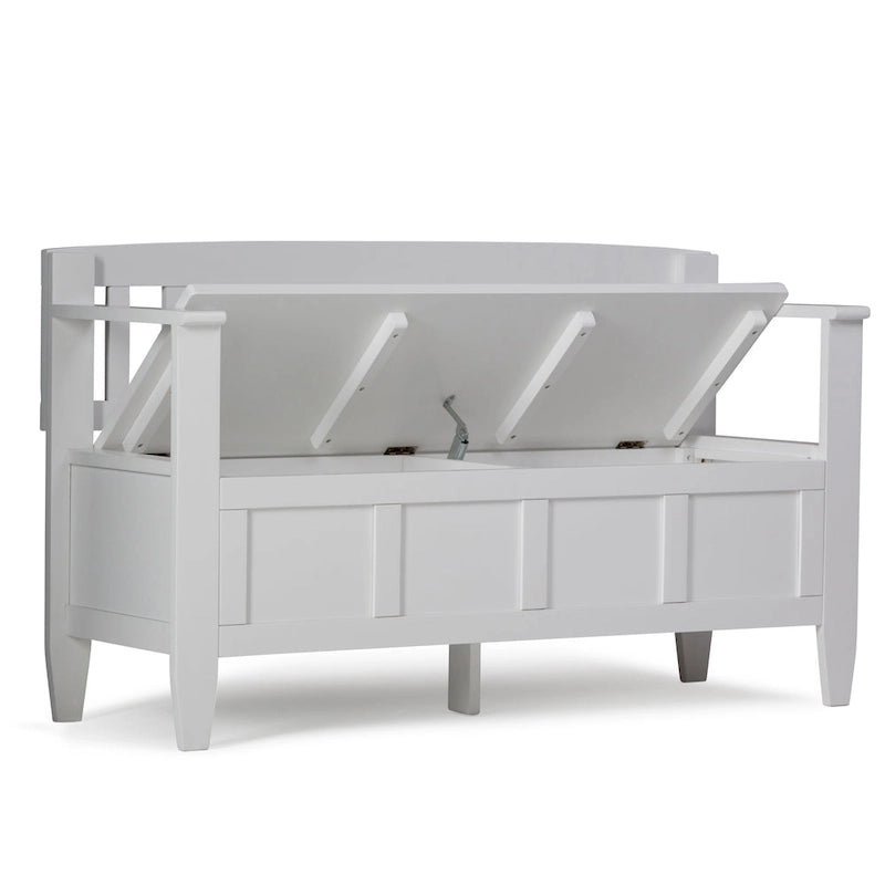 48" Solid Wood Entryway Storage Bench with Flip-Up Lid & Dual Compartments – 6 Colors