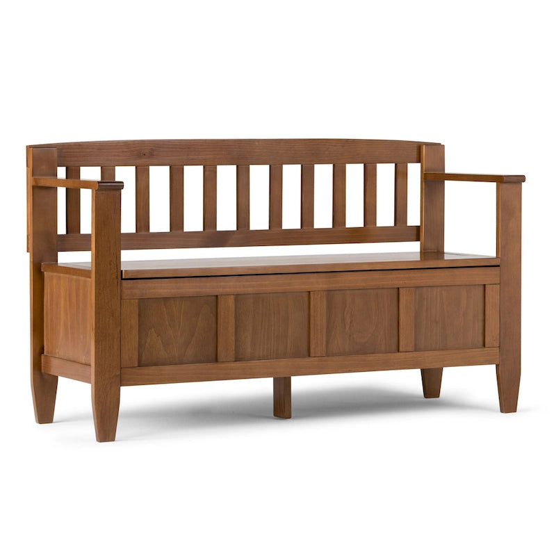 48" Solid Wood Entryway Storage Bench with Flip-Up Lid & Dual Compartments – 6 Colors