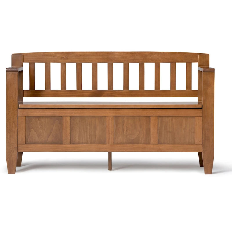 48" Solid Wood Entryway Storage Bench with Flip-Up Lid & Dual Compartments – 6 Colors