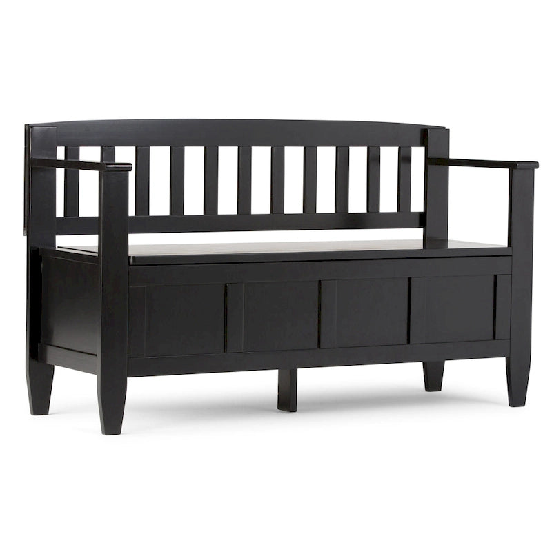 48" Solid Wood Entryway Storage Bench with Flip-Up Lid & Dual Compartments – 6 Colors