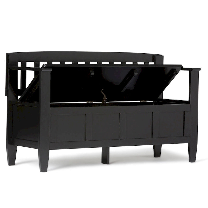 48" Solid Wood Entryway Storage Bench with Flip-Up Lid & Dual Compartments – 6 Colors