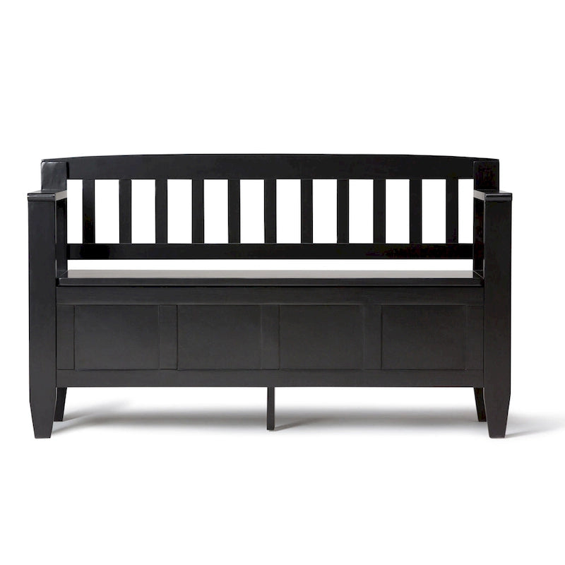 48" Solid Wood Entryway Storage Bench with Flip-Up Lid & Dual Compartments – 6 Colors