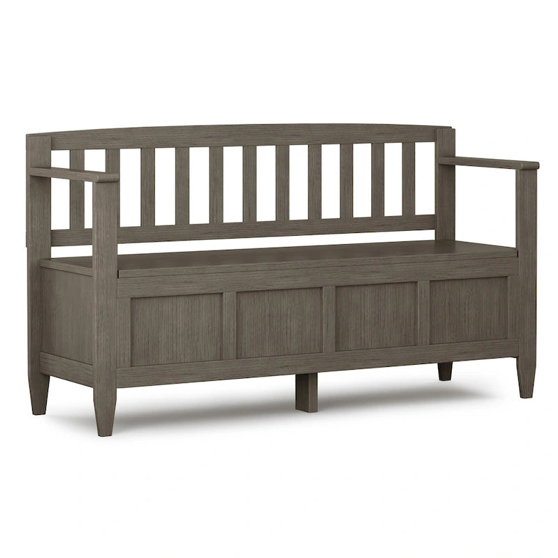 48" Solid Wood Entryway Storage Bench with Flip-Up Lid & Dual Compartments – 6 Colors
