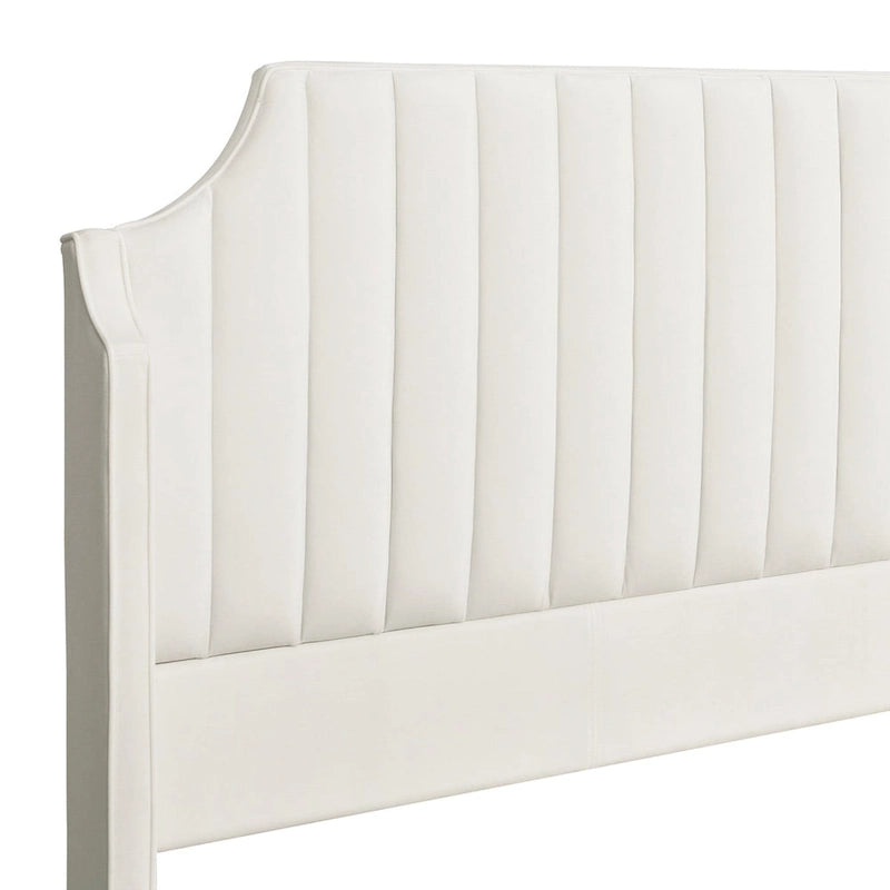 King Panel Bed Frame with Channel Tufted Winged Headboard – 900 lb Capacity, 2 Colors