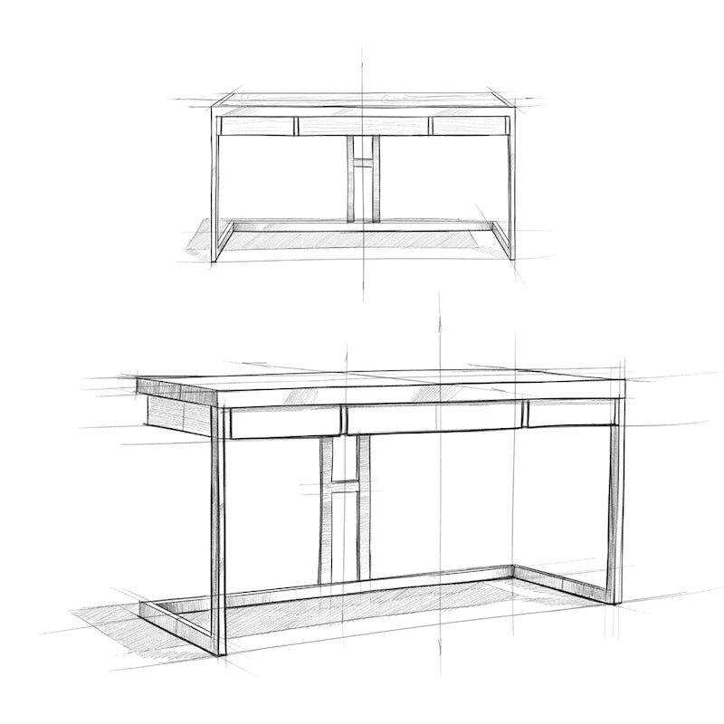 Solid Acacia Wood Industrial Office Desk – Natural Live-Edge Style, Metal Frame, Home & Office Use