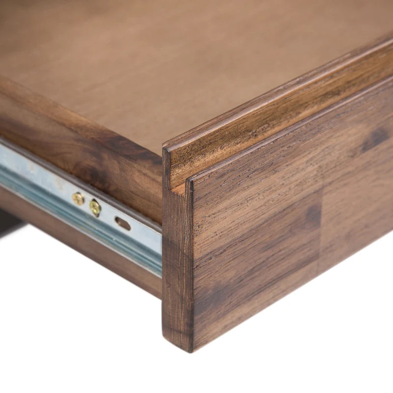 Solid Acacia Wood Industrial Office Desk – Natural Live-Edge Style, Metal Frame, Home & Office Use