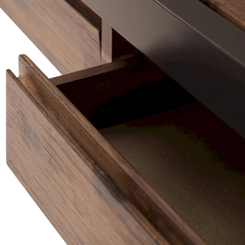 Solid Acacia Wood Industrial Office Desk – Natural Live-Edge Style, Metal Frame, Home & Office Use