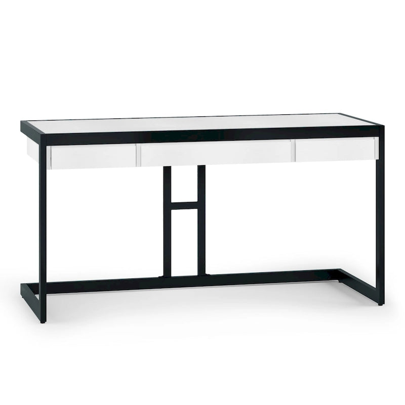 Solid Acacia Wood Industrial Office Desk – Natural Live-Edge Style, Metal Frame, Home & Office Use