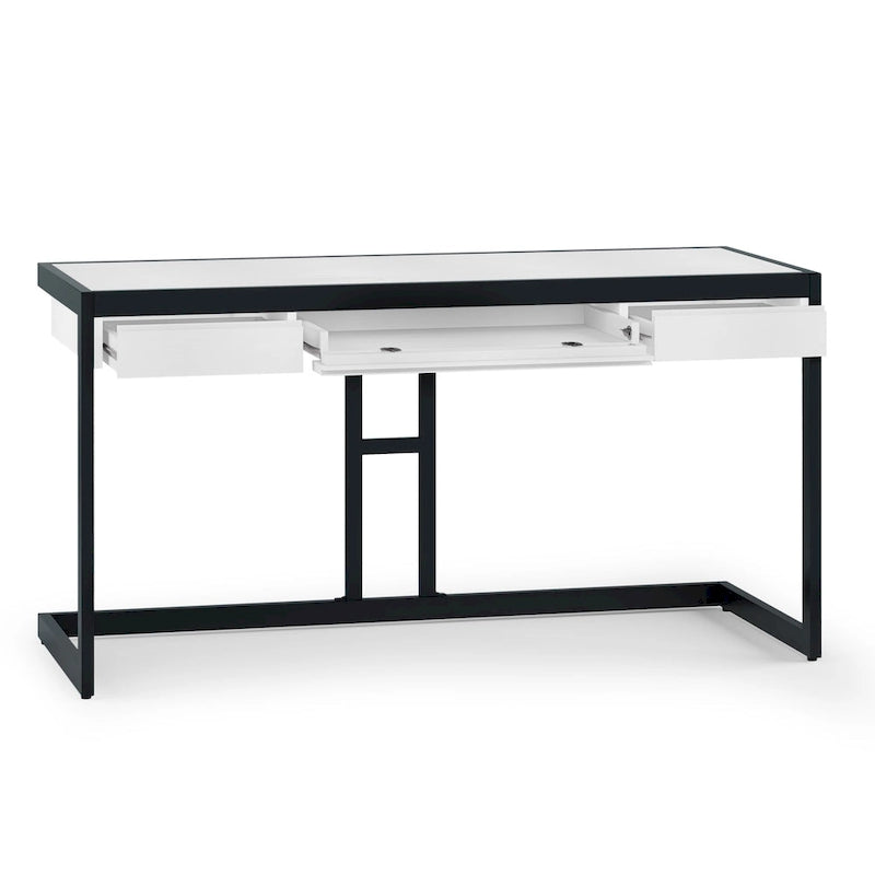Solid Acacia Wood Industrial Office Desk – Natural Live-Edge Style, Metal Frame, Home & Office Use