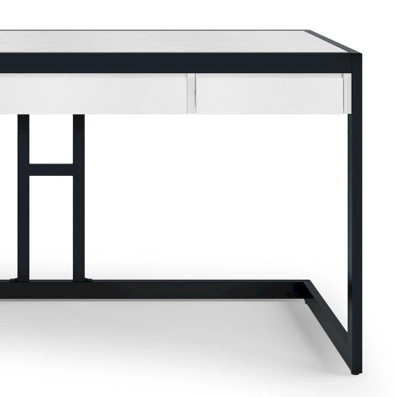 Solid Acacia Wood Industrial Office Desk – Natural Live-Edge Style, Metal Frame, Home & Office Use