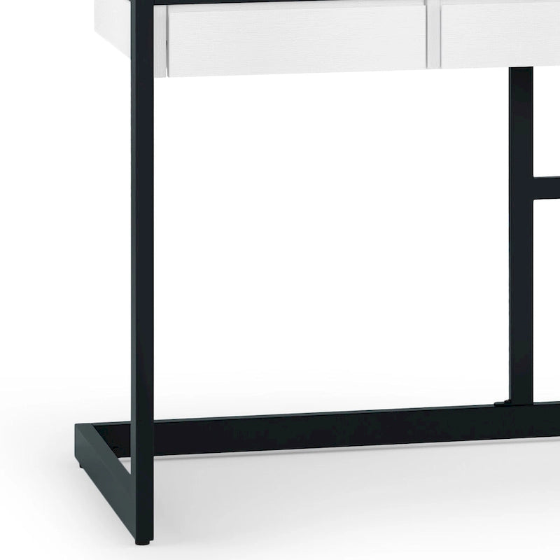 Solid Acacia Wood Industrial Office Desk – Natural Live-Edge Style, Metal Frame, Home & Office Use
