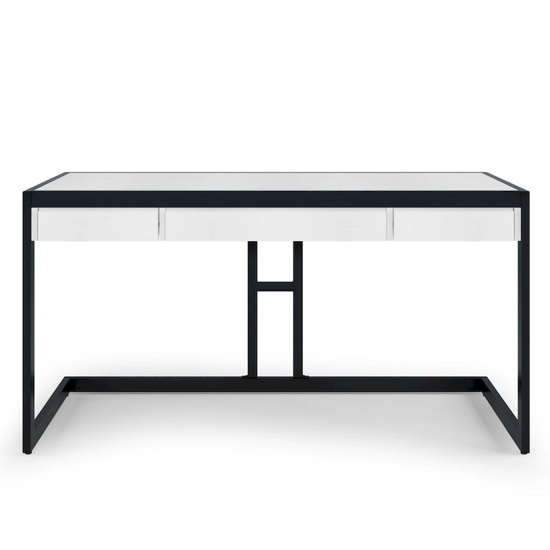 Solid Acacia Wood Industrial Office Desk – Natural Live-Edge Style, Metal Frame, Home & Office Use