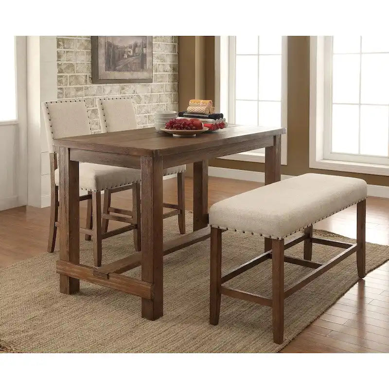 Rustic Solid Wood Counter Height Dining Table