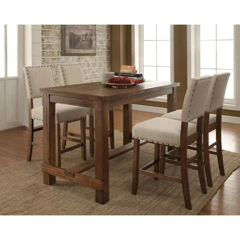 Rustic Solid Wood Counter Height Dining Table